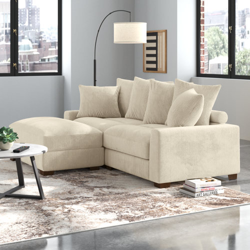 Wade Logan Arzelia Piece Upholstered Sectional Reviews Wayfair